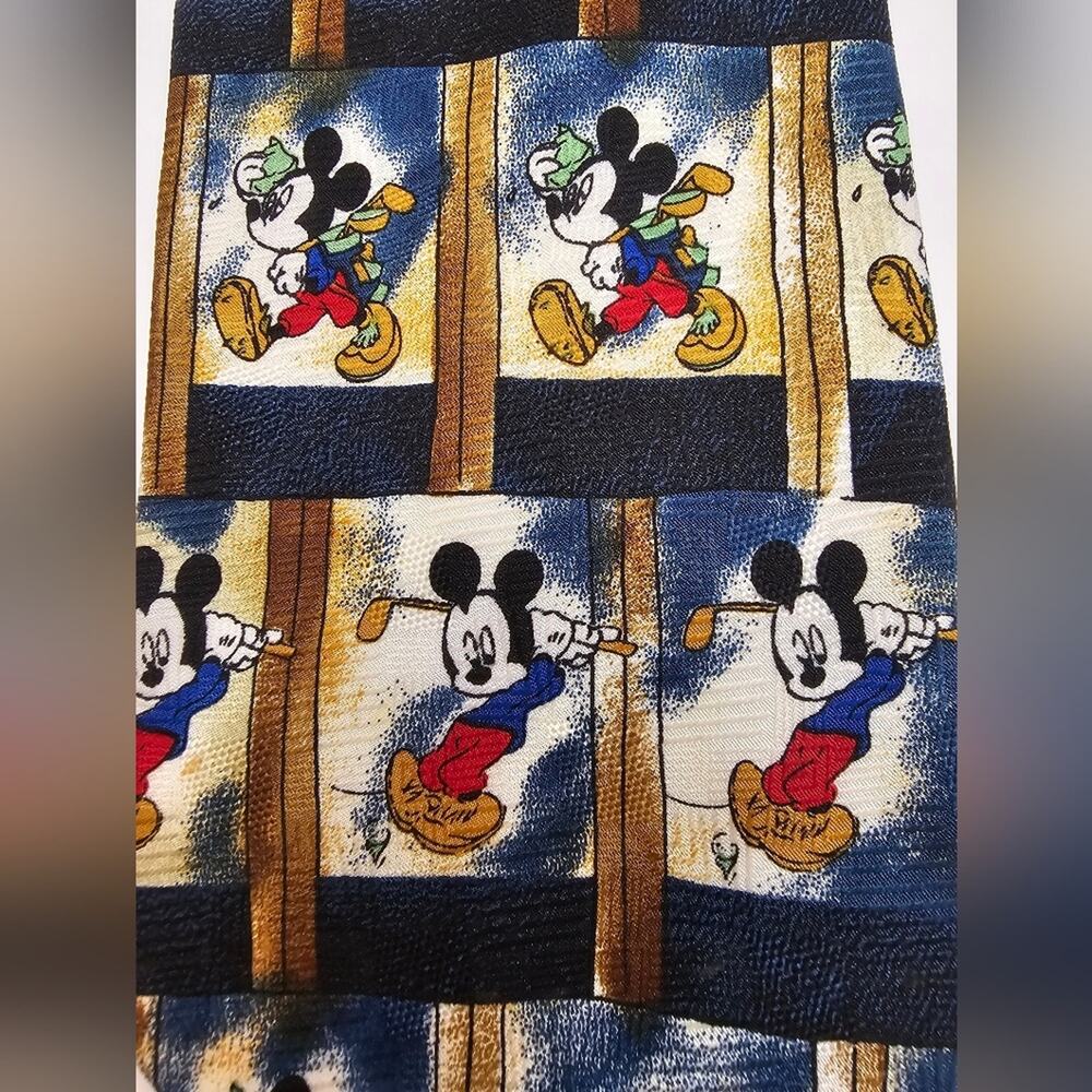 Disney Mickey Unlimited Golf Necktie Tie 100% Polyester Novelty Graphic Fun EUC